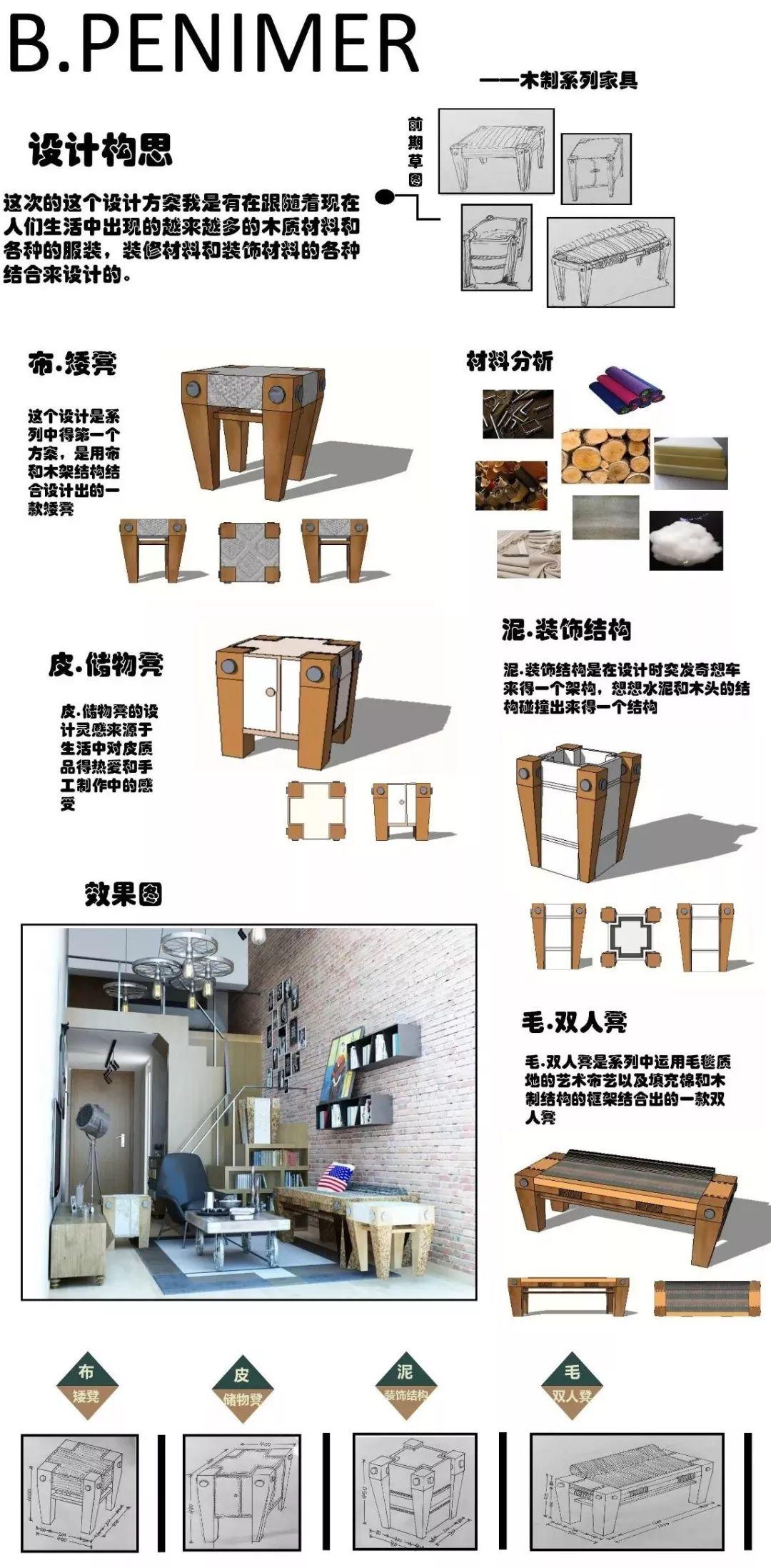 太原理工大学环境设计专业2014级系列家具设计结课作业展示