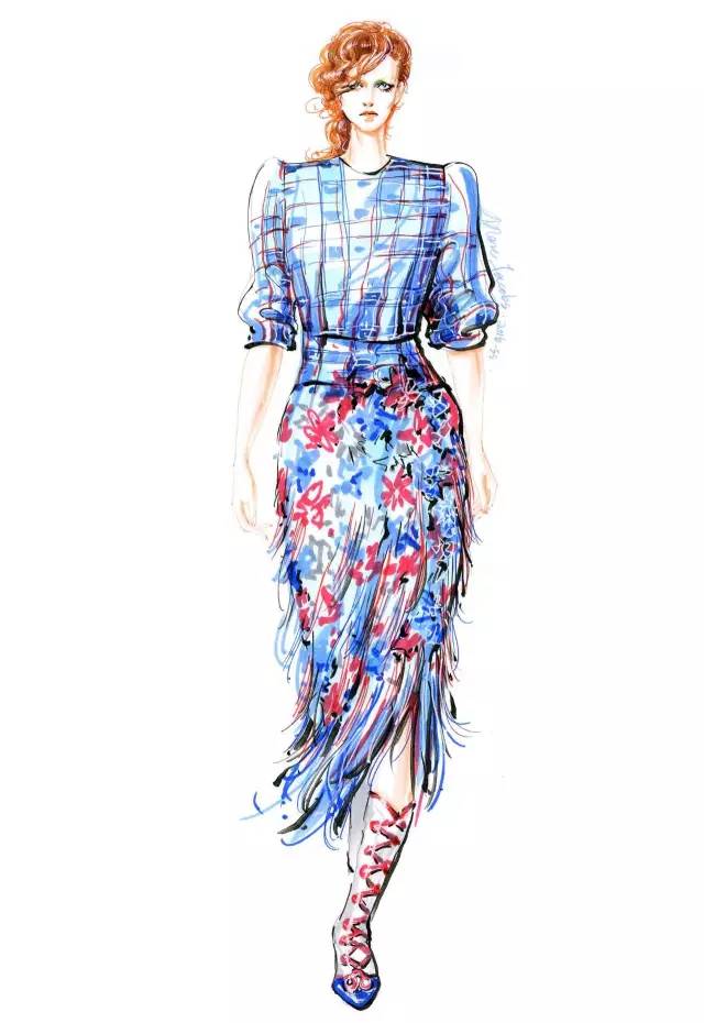 服装手绘马克笔服装效果图100张