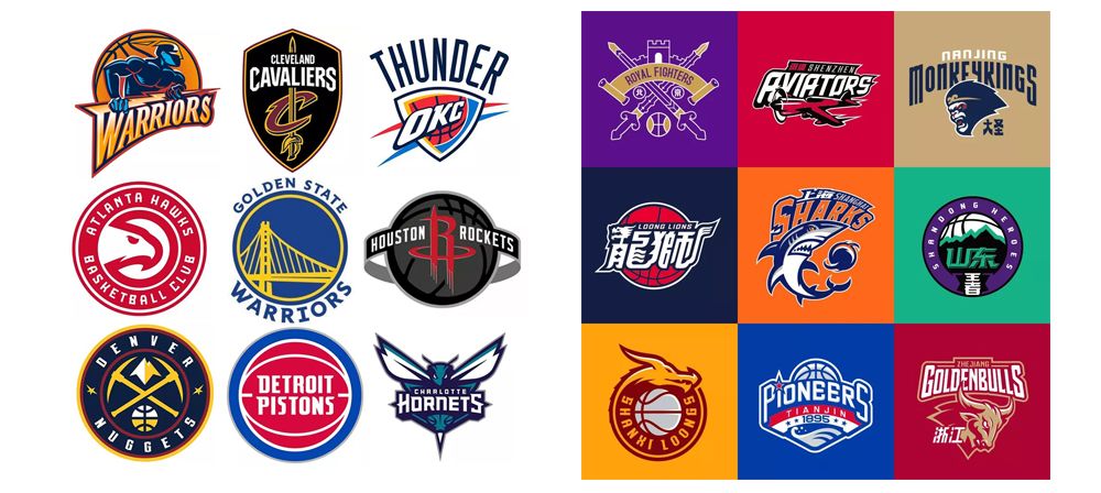 cba发布了九支队伍的新logo是nba球队logo一贯的风格看来,勇士和火箭